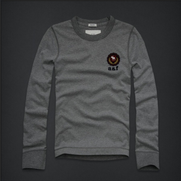 Abercrombie Fitch Hombres De Cuello Redondo Largo Remera AF5919